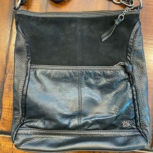The Sak black leather and suede crossbody